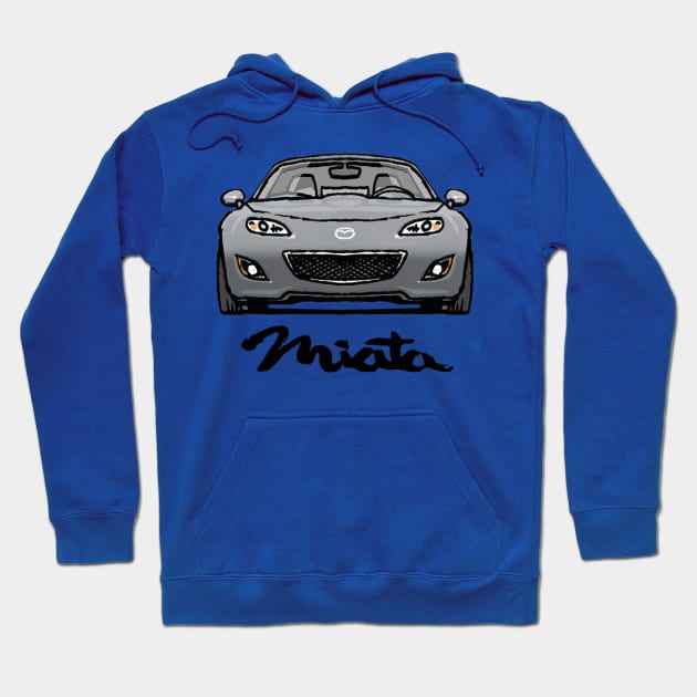 MX5 Miata NC2 Liquid Silver Hoodie by Woreth